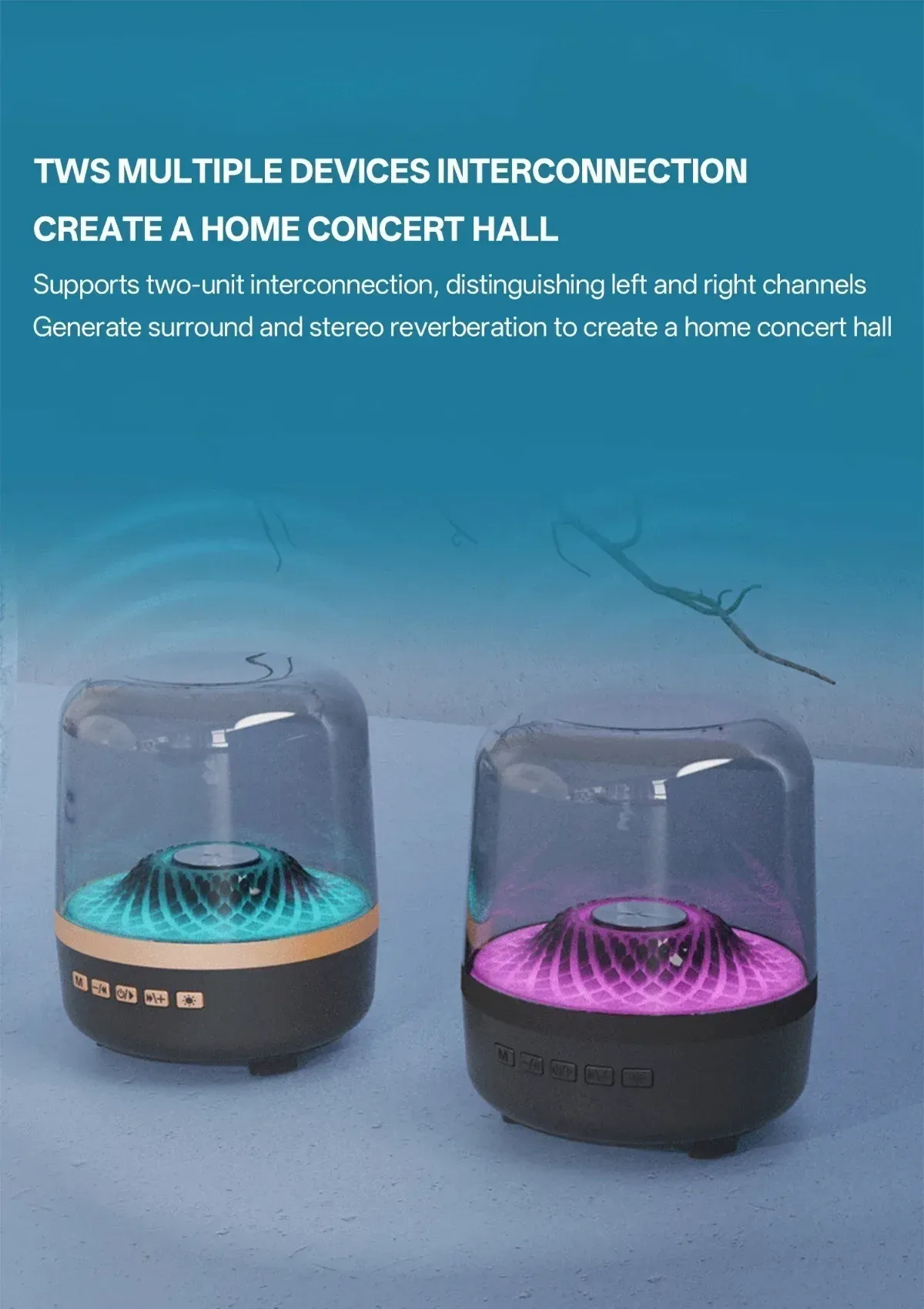 Enceinte Bluetooth Tronsmart à basses renforcées et éclairage coloré