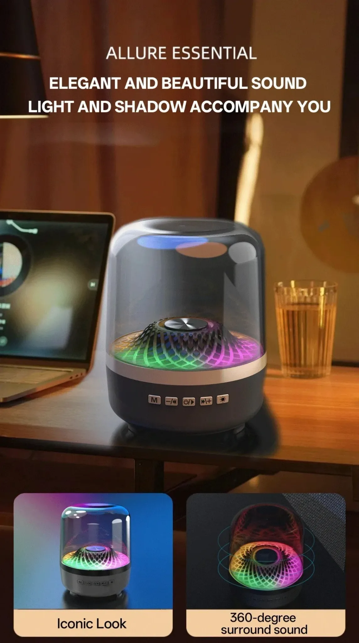 Enceinte Bluetooth Tronsmart à basses renforcées et éclairage coloré