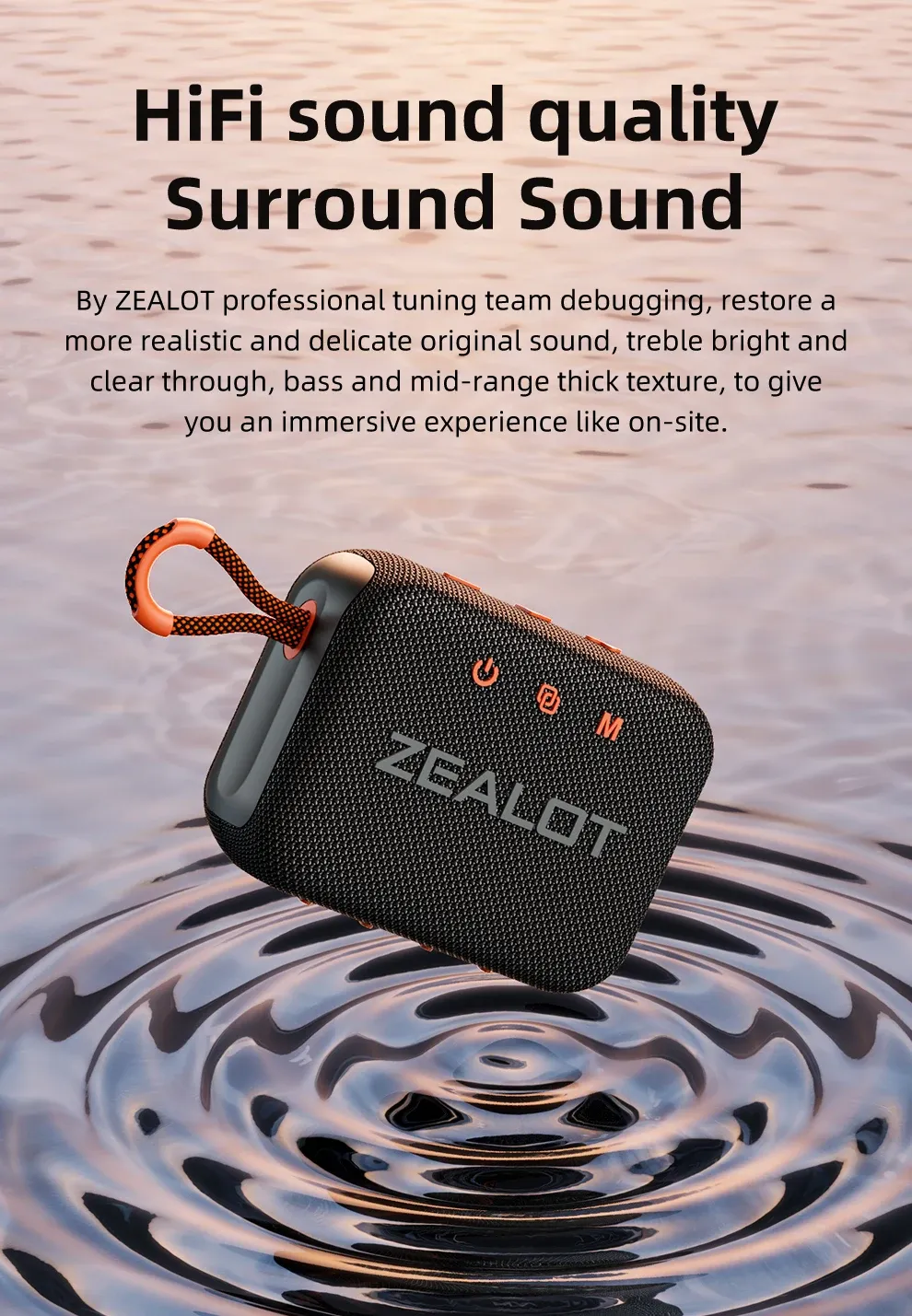 Enceinte Bluetooth Zealot S75 portable étanche à basses renforcées