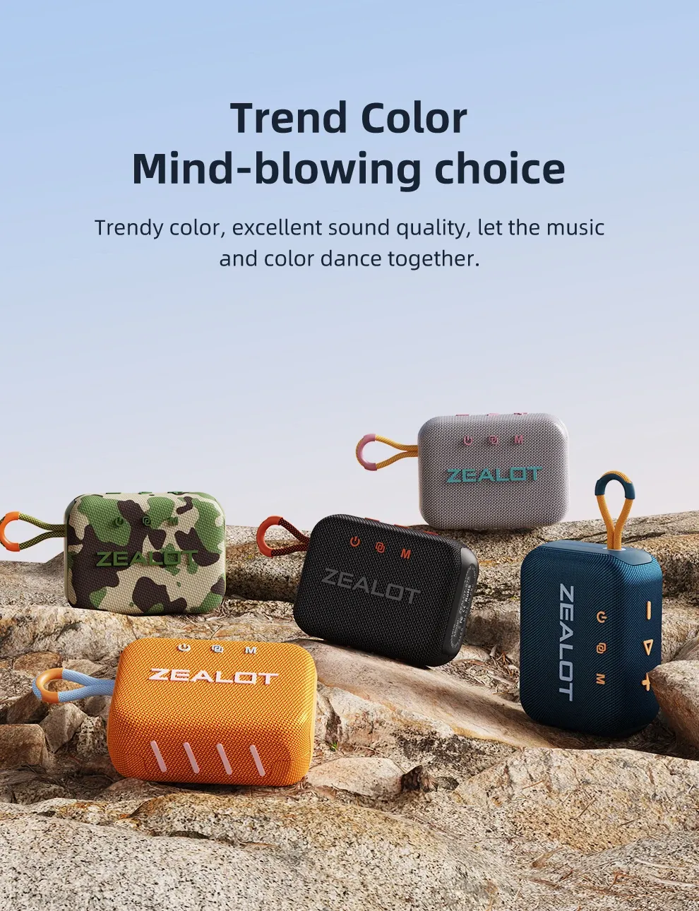 Enceinte Bluetooth Zealot S75 portable étanche à basses renforcées
