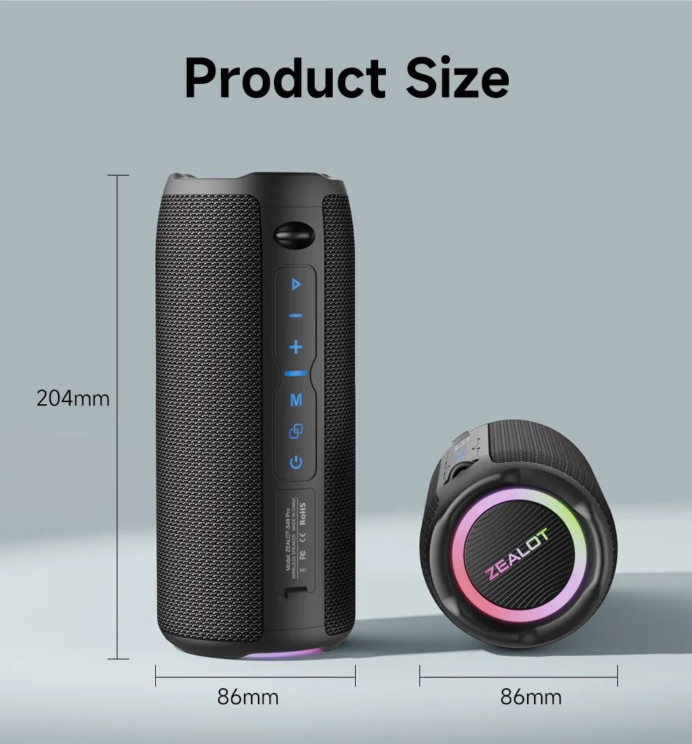 Enceinte Bluetooth Zealot S49 Pro 20 W IPX6 à basses renforcées