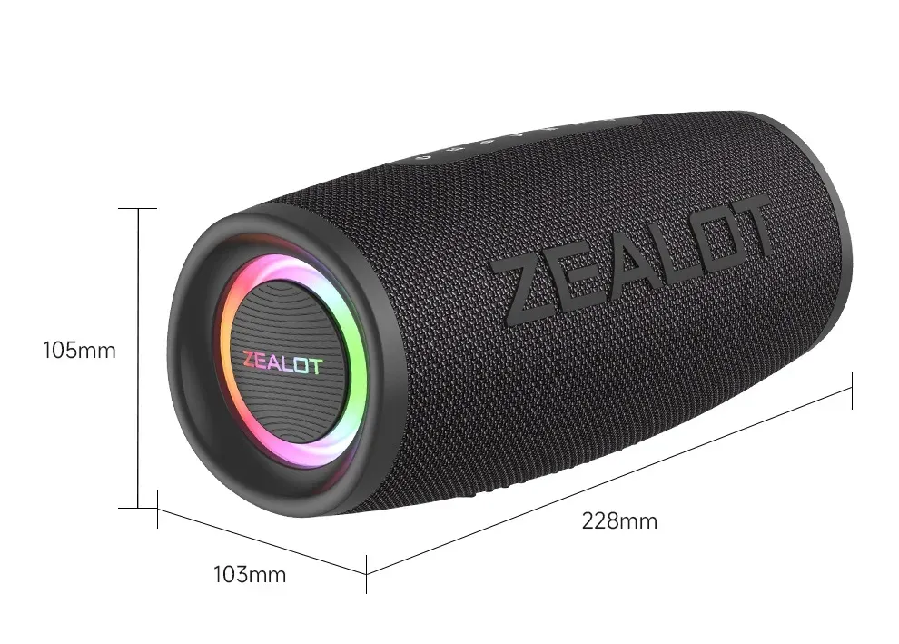 Enceinte Bluetooth ZEALOT S56 40 W étanche pour l’extérieur