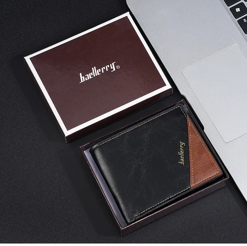 Portefeuille Baellerry fin RFID pour homme, format compact à cartes multiples