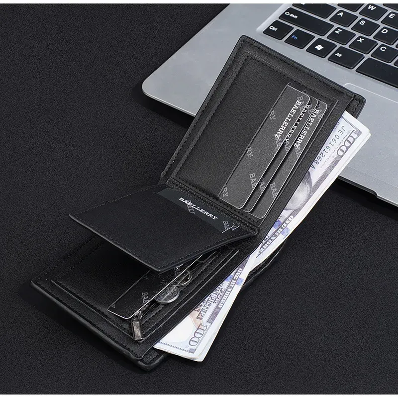 Portefeuille Baellerry fin RFID pour homme, format compact à cartes multiples