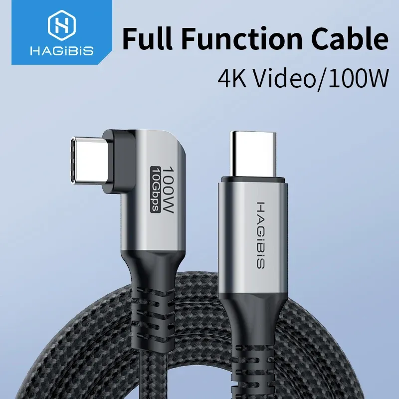 Câble USB-C Hagibis 10 Gbit/s 4K 100 W en nylon tressé