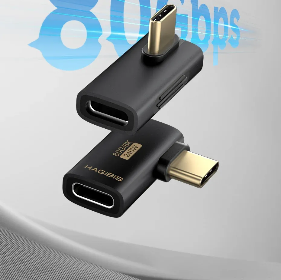 Adaptateur USB-C coudé Hagibis USB4 80 Gbit/s 240 W