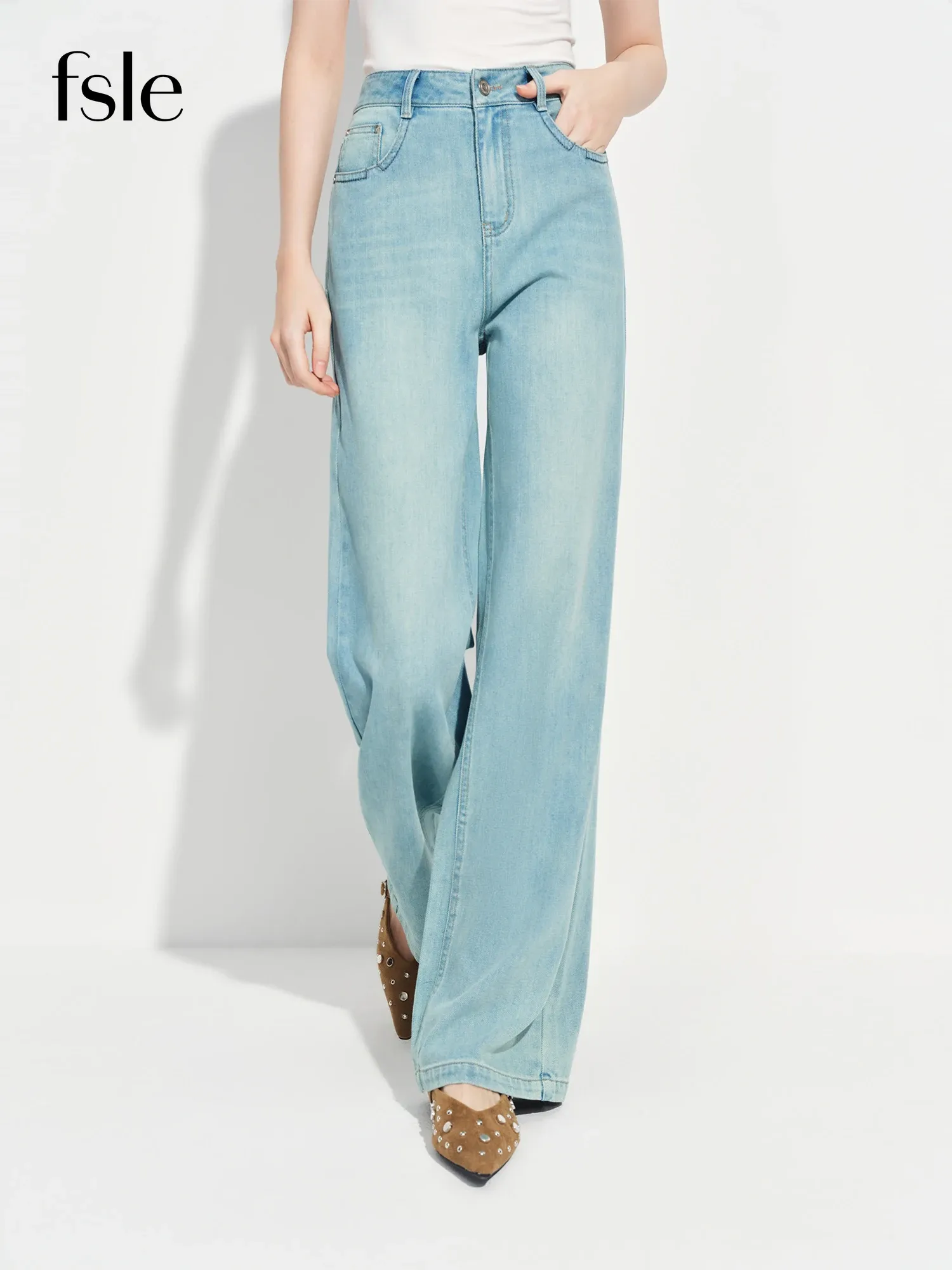 Jean large taille haute FANSILANEN pour femme