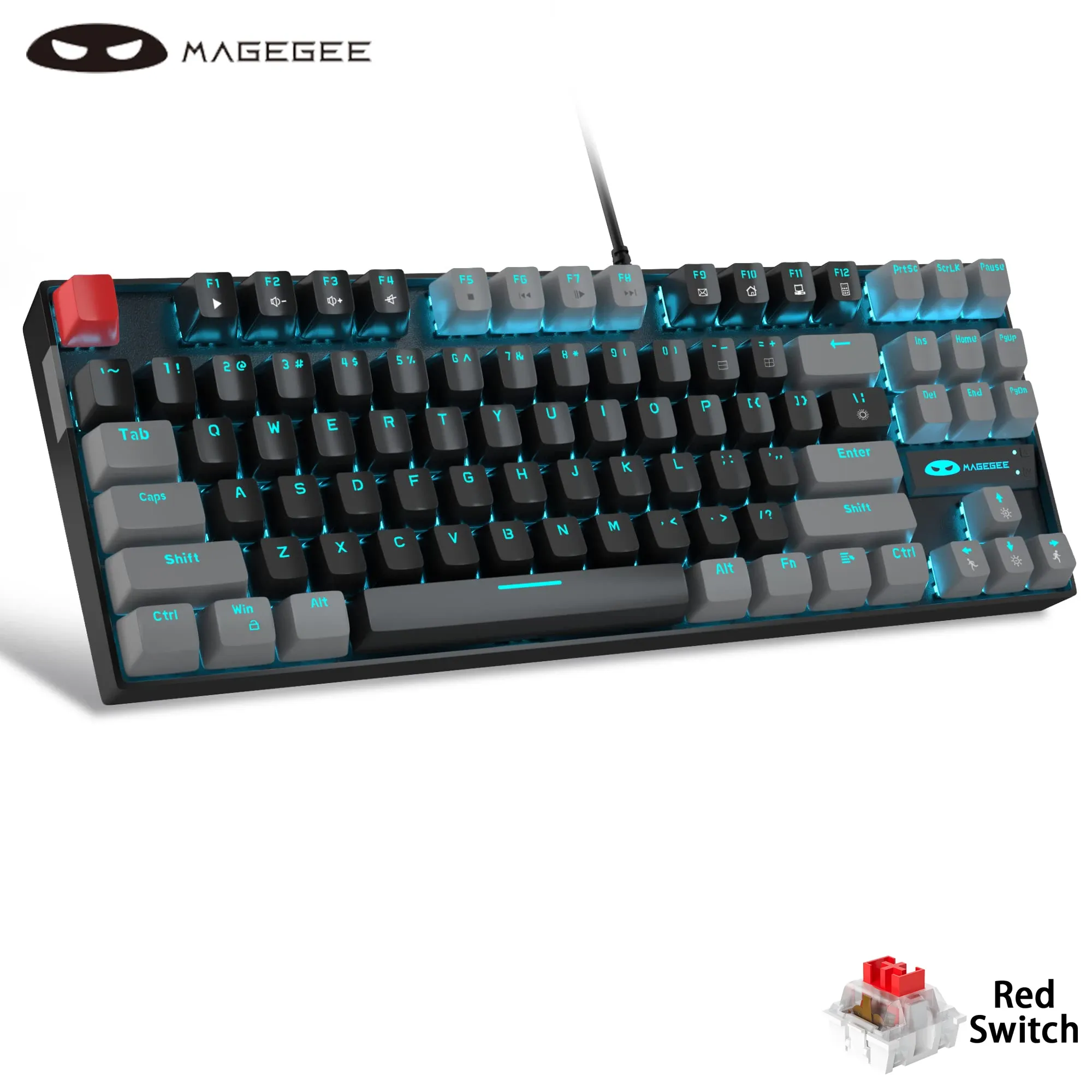 Clavier mécanique MageGee TKL 87 touches à LED bleue