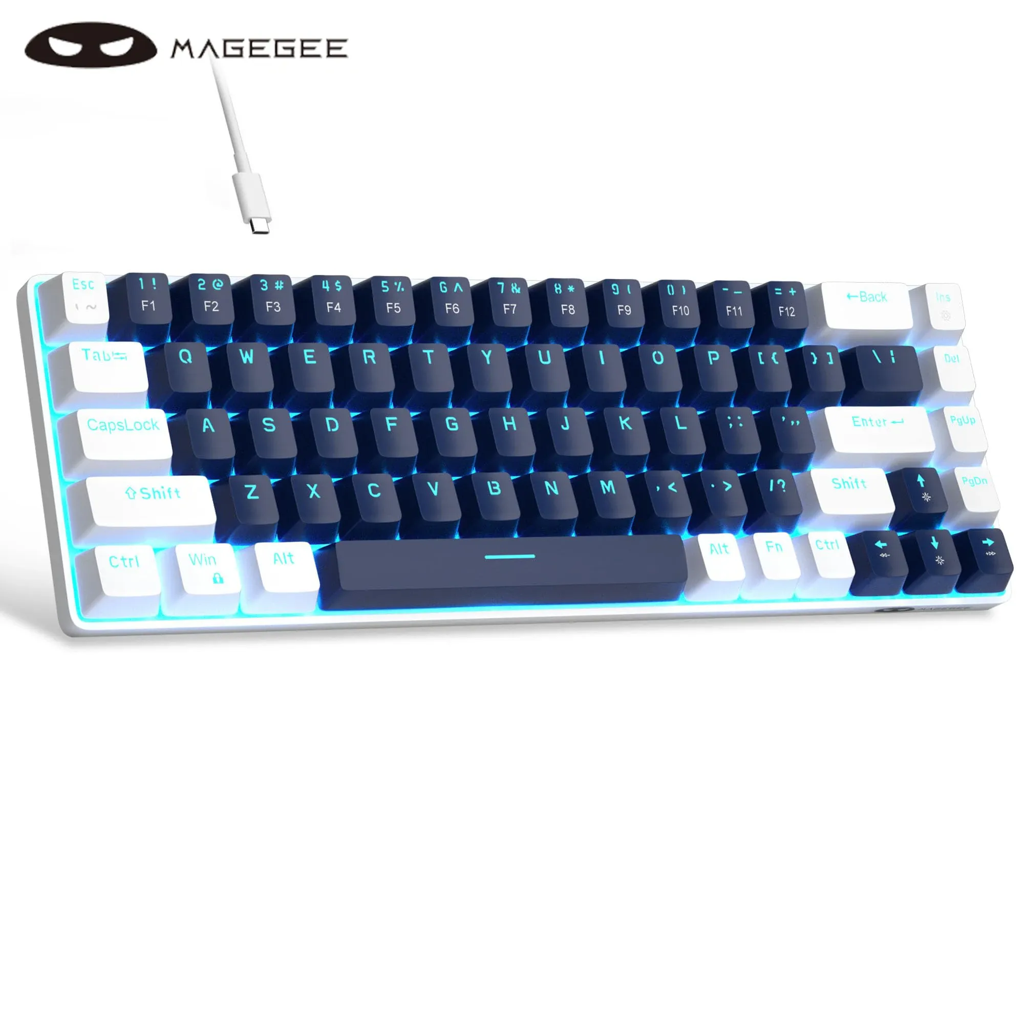 MageGee MK-68 : clavier mécanique filaire compact 68 touches avec rétroéclairage monochrome