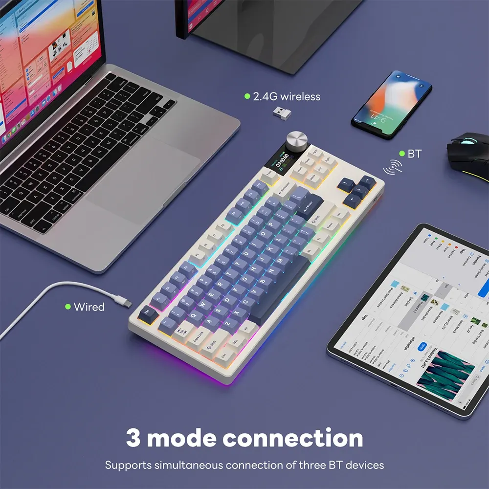 Royal Kludge S85 : clavier mécanique 75 % tri-mode hot-swap